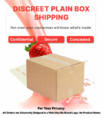 Disreet shipping box with strawberry flavoured condom