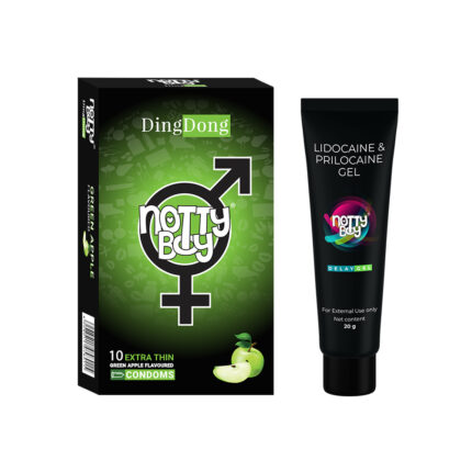 Notty Boy Long Last Delay Gel For Men -20 gm & Green Apple Flavored Condom – (Pack of 1,10 pcs) (Copy)