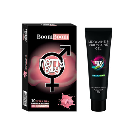 Notty Boy Long Last Delay Gel For Men -20 gm & Thin Bubblegum Flavored Condom – (Pack of 1,10 pcs) (Copy)